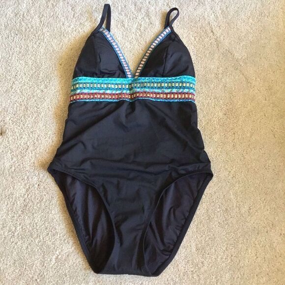 NWOT La Blanca Running Stitch One Piece Swimsuit - Picture 3 of 8
